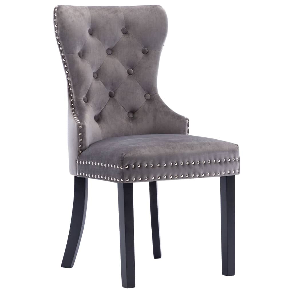 vidaXL Dining Chairs 6 pcs Grey Velvet