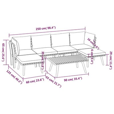 vidaXL 7 Piece Garden Lounge Set with Cushions Solid Wood Acacia,  vidaXL 7 Piece Garden Lounge Set with Cushions Solid Wood Acacia