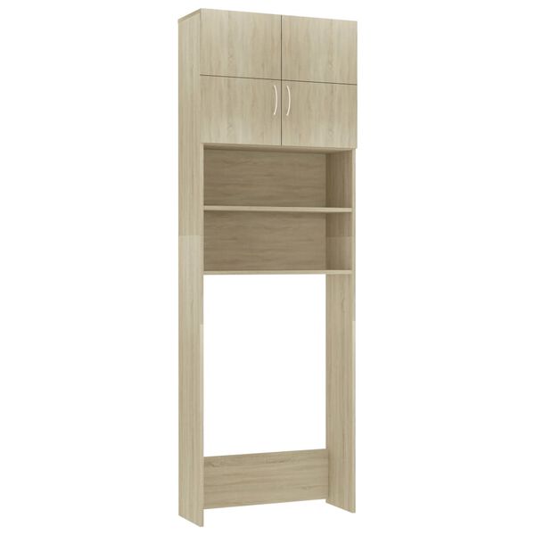 vidaXL Washing Machine Cabinet Sonoma Oak 64x25.5x190 cm Engineered Wood