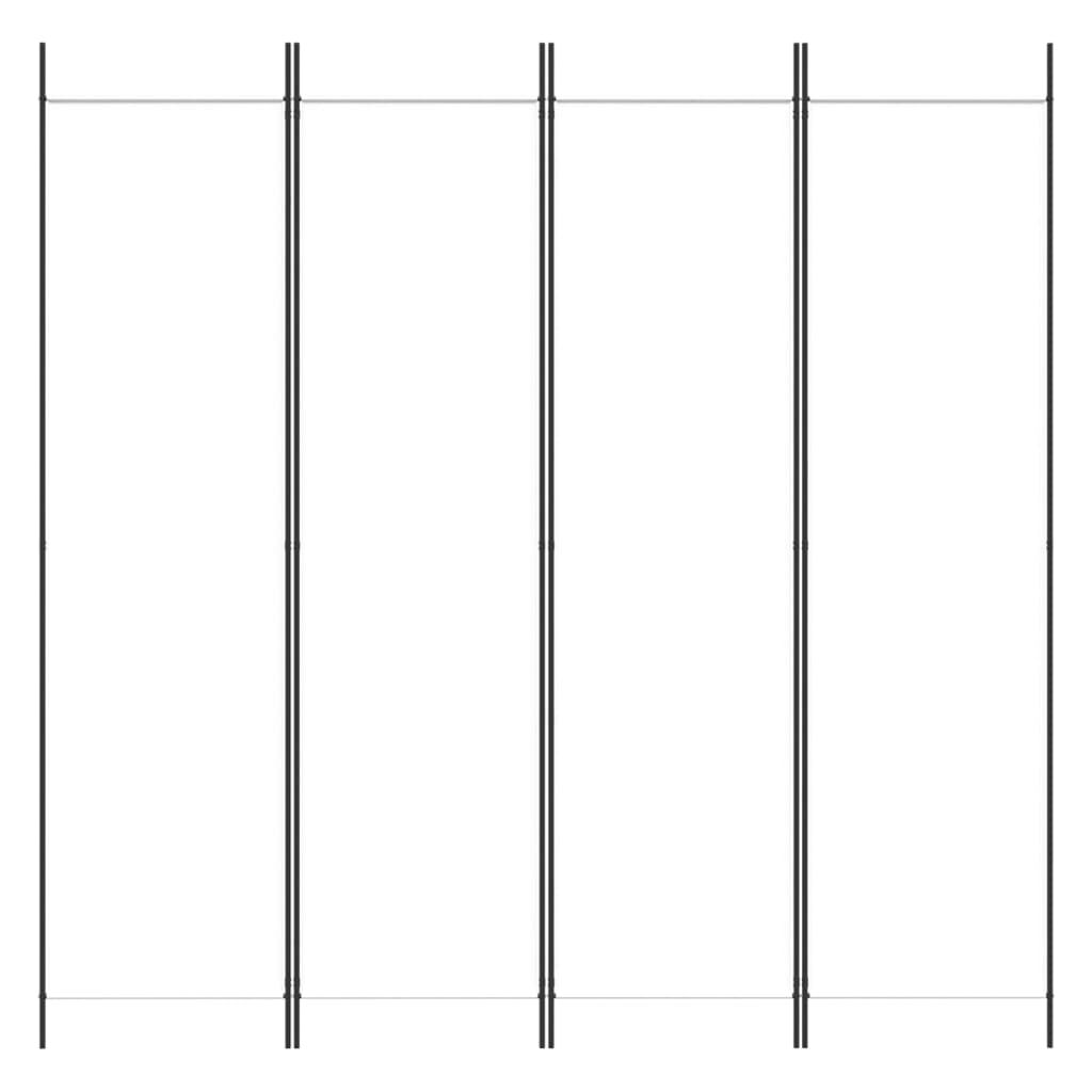 vidaXL 4-Panel Room Divider White 200x200 cm Fabric