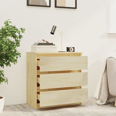 vidaXL Bedside Cabinet 60x36x64 cm Solid Pinewood