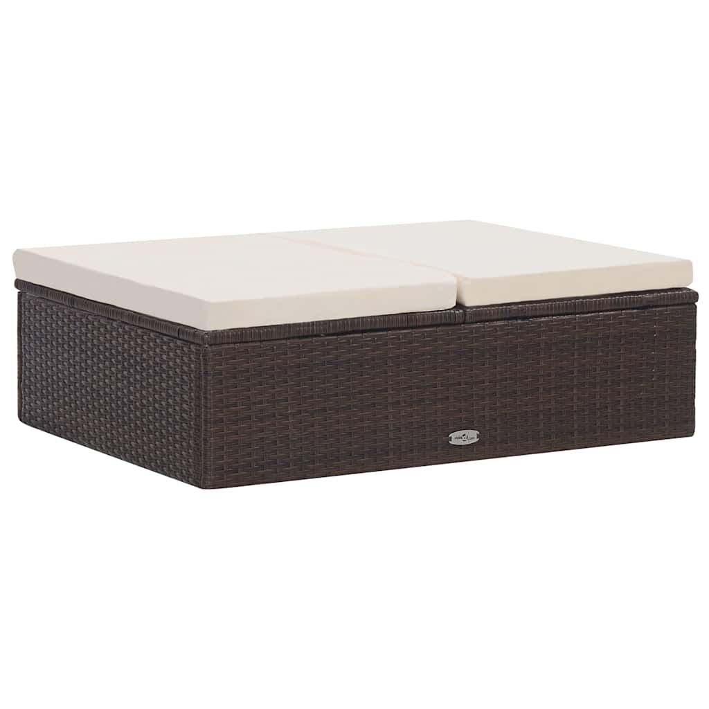 vidaXL 2 Piece Garden Lounge Set with Cushions Poly Rattan Brown