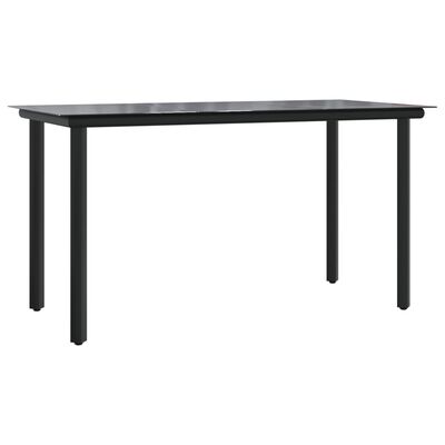 vidaXL 7 Piece Garden Dining Set Black Steel and Textilene,  vidaXL 7 Piece Garden Dining Set Black Steel and Textilene