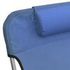 vidaXL Folding Sun Loungers 2 pcs Blue Textilene and Steel