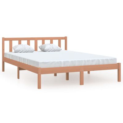 vidaXL Bed Frame without Mattress Honey Brown Solid Wood 140x200 cm, honey brown vidaXL Bed Frame without Mattress Honey Brown Solid Wood 140x200 cm
