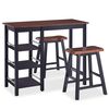 vidaXL Bar Set 3 Pieces MDF Black