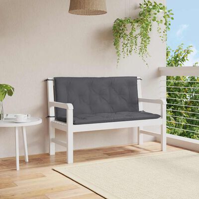 vidaXL Garden Bench Cushion Anthracite 120x(50+50)x7cm Oxford Fabric, anthracite vidaXL Garden Bench Cushion Anthracite 120x(50+50)x7cm Oxford Fabric