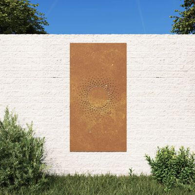 vidaXL Garden Wall Decoration 105x55 cm Corten Steel Sun Design,  vidaXL Garden Wall Decoration 105x55 cm Corten Steel Sun Design