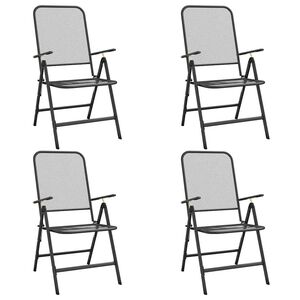 vidaXL Folding Chairs 4 pcs Expanded Metal Mesh Anthracite