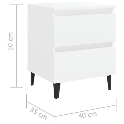 vidaXL Bed Cabinets 2 pcs White 40x35x50 cm Engineered Wood, white vidaXL Bed Cabinets 2 pcs White 40x35x50 cm Engineered Wood