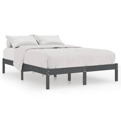 vidaXL Bed Frame without Mattress Grey Solid Wood 120x200 cm, grey vidaXL Bed Frame without Mattress Grey Solid Wood 120x200 cm