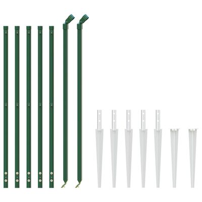 vidaXL Chain Link Fence with Spike Anchors Green 1x10 m, green vidaXL Chain Link Fence with Spike Anchors Green 1x10 m