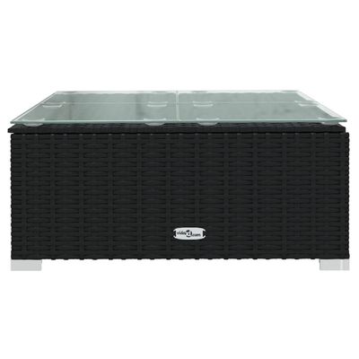 vidaXL 10 Piece Garden Lounge Set with Cushions Black Poly Rattan, black vidaXL 10 Piece Garden Lounge Set with Cushions Black Poly Rattan