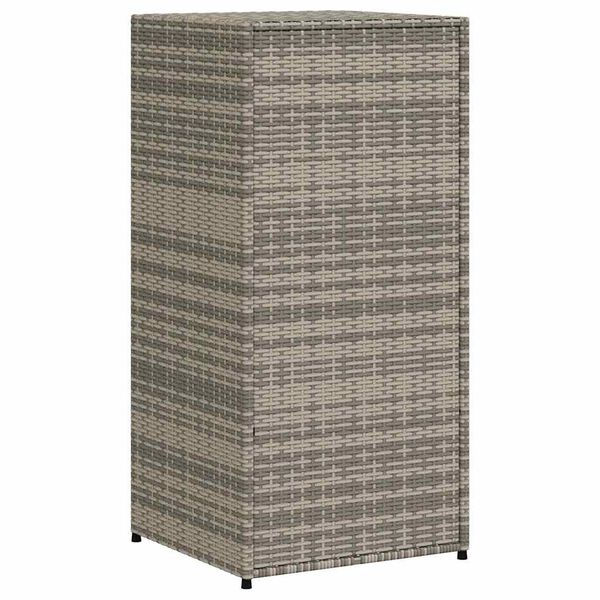 vidaXL Garden Storage Cabinet Grey 55x55x111 cm Poly Rattan