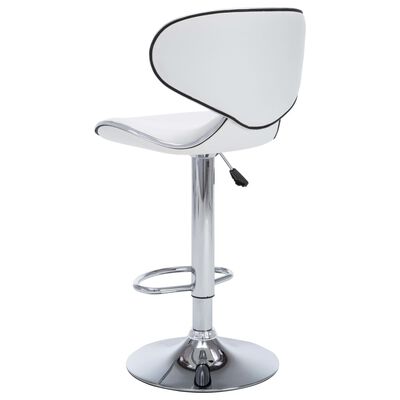 vidaXL Bar Stools 2 pcs White Faux Leather, white vidaXL Bar Stools 2 pcs White Faux Leather