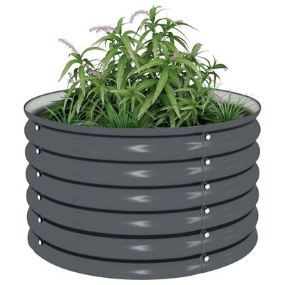 vidaXL Garden Raised Bed 80x80x44 cm Galvanised Steel Grey, grey vidaXL Garden Raised Bed 80x80x44 cm Galvanised Steel Grey