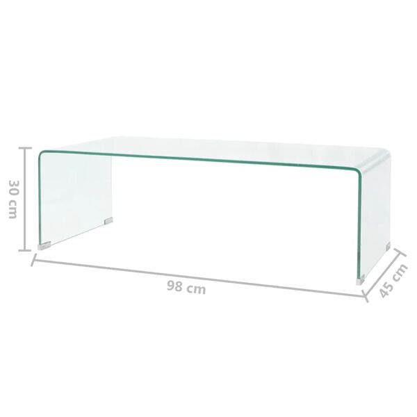 vidaXL Coffee Table Tempered Glass 98x45x30 cm Clear