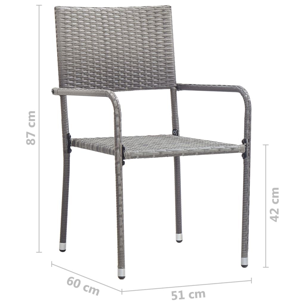 vidaXL 9 Piece Garden Dining Set Poly Rattan Anthracite