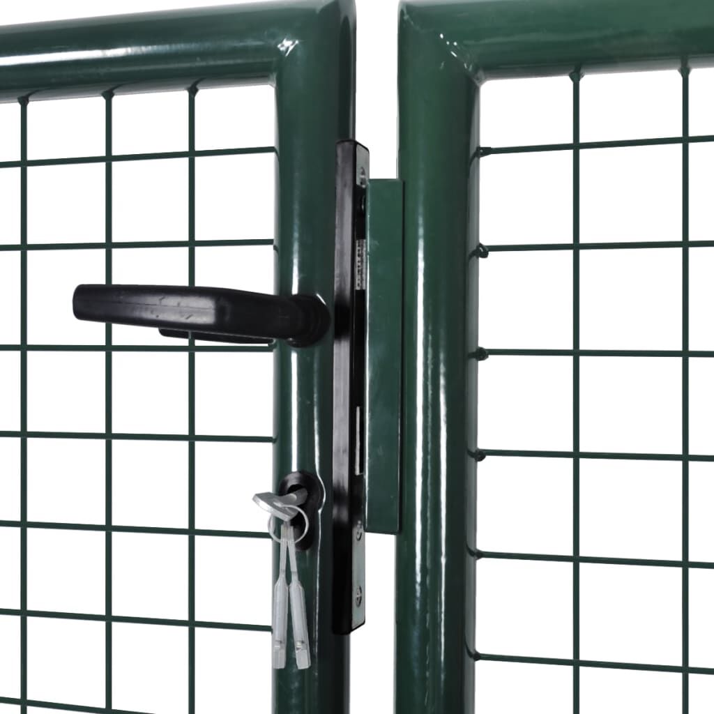 vidaXL Fence Gate Steel 306x150 cm Green