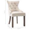 vidaXL Dining Chairs 2 pcs Beige Fabric