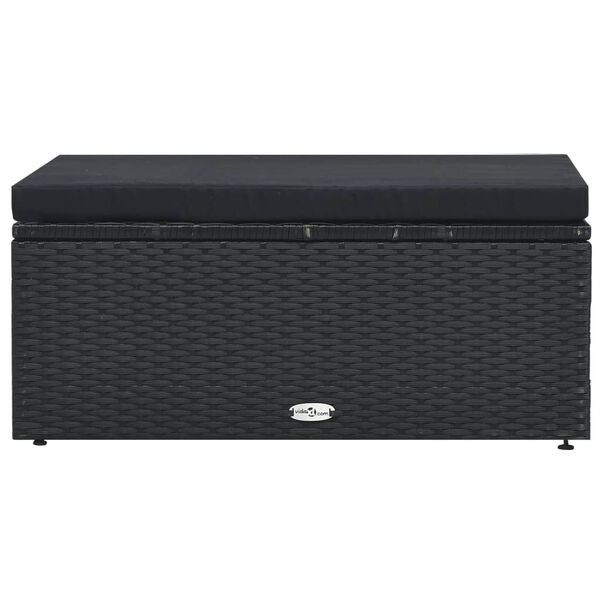 vidaXL 5 Piece Garden Lounge Set with Cushions Poly Rattan Black