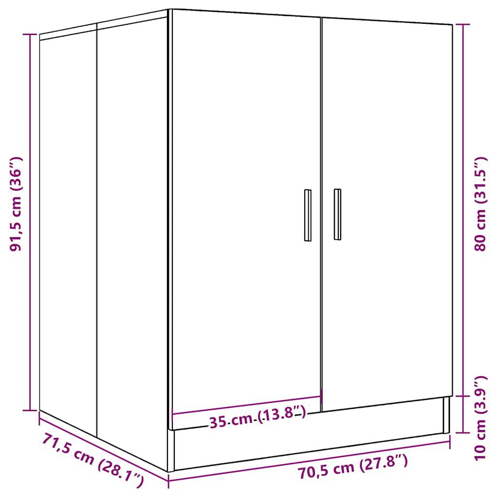 vidaXL Washing Machine Cabinet White 71x71.5x91.5 cm