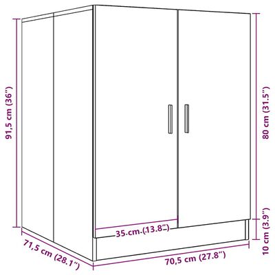 vidaXL Washing Machine Cabinet White 71x71.5x91.5 cm, white vidaXL Washing Machine Cabinet White 71x71.5x91.5 cm