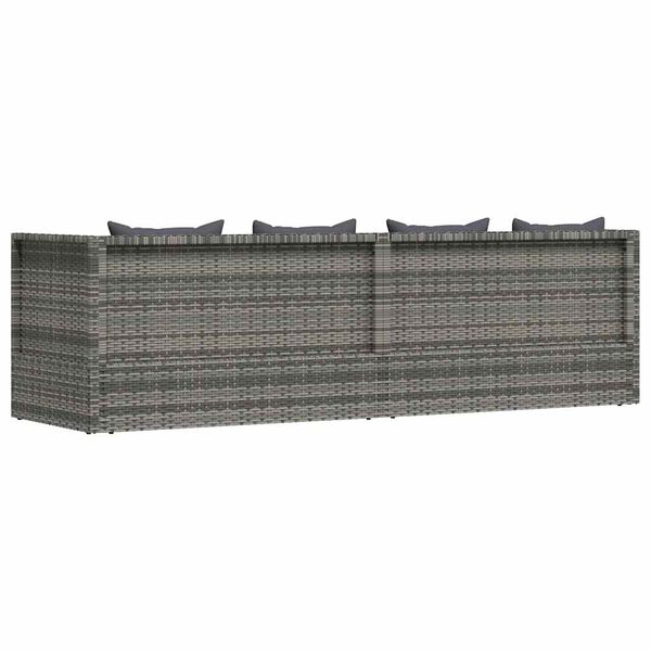 vidaXL Garden Bed Grey 200x60 cm Poly Rattan