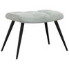 vidaXL Relaxing Chair with a Stool Light Grey Velvet
