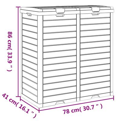 vidaXL Outdoor Garbage Bin Light Brown 78x41x86 cm Polypropylene, light brown vidaXL Outdoor Garbage Bin Light Brown 78x41x86 cm Polypropylene
