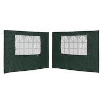 vidaXL Party Tent Sidewall 2 pcs with Window PE Green, green vidaXL Party Tent Sidewall 2 pcs with Window PE Green