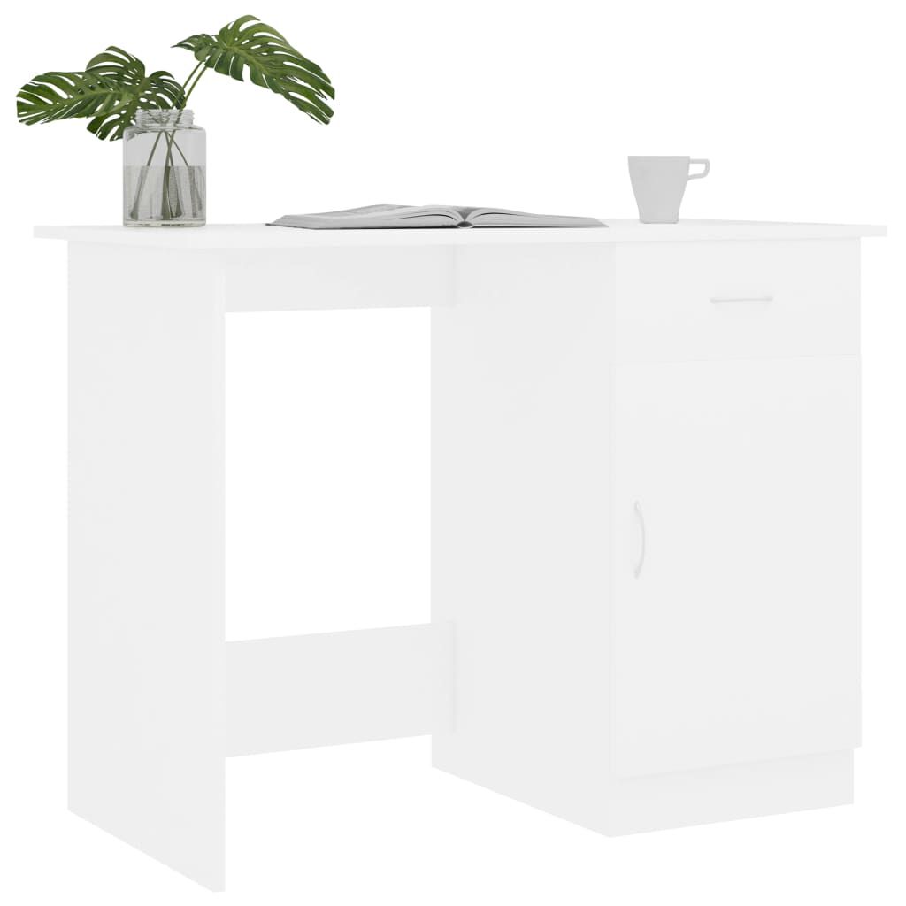 vidaXL Desk White 100x50x76 cm Engineered Wood
