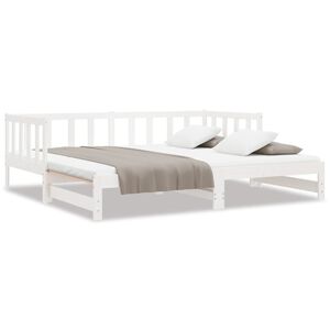 vidaXL Pull-out Day Bed without Mattress White 2x(90x200)cm