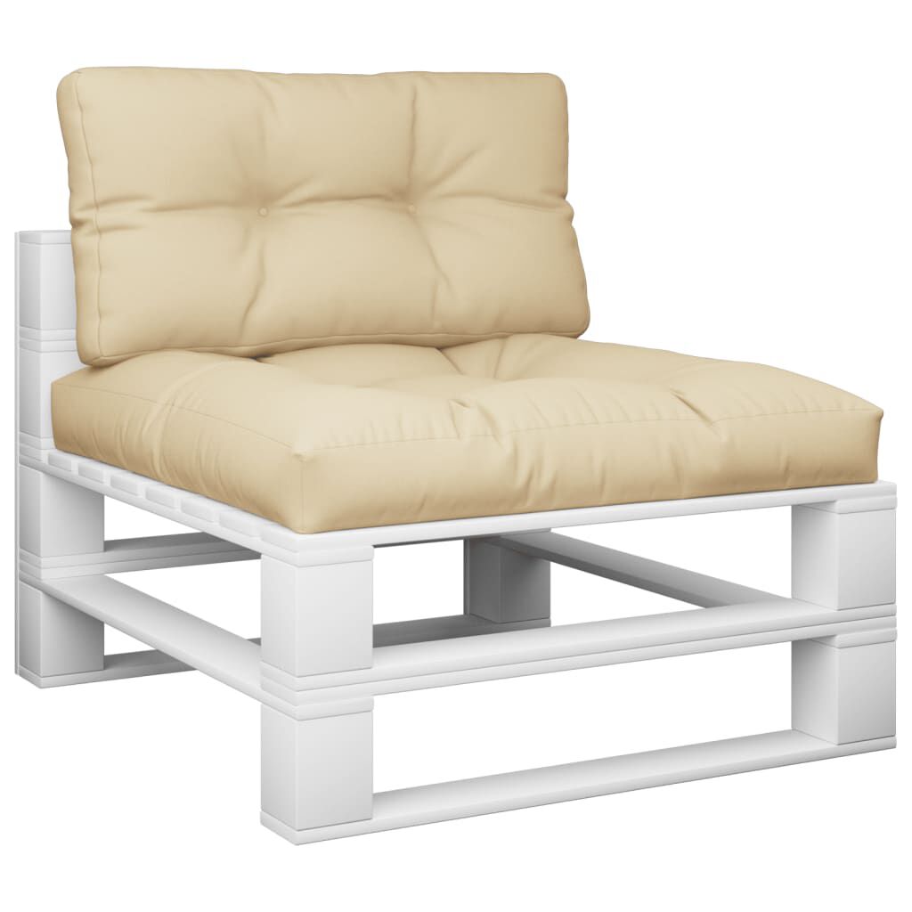 vidaXL Pallet Cushions 2 pcs Beige Fabric
