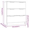 vidaXL 3 Piece Sideboards White Engineered Wood