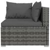 vidaXL 4 Piece Garden Lounge Set with Cushions Grey Poly Rattan