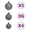 vidaXL Artificial Pre-lit Christmas Tree with Ball Set Pink 180 cm PVC