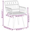 vidaXL 3 Piece Garden Dining Set Black Poly Rattan