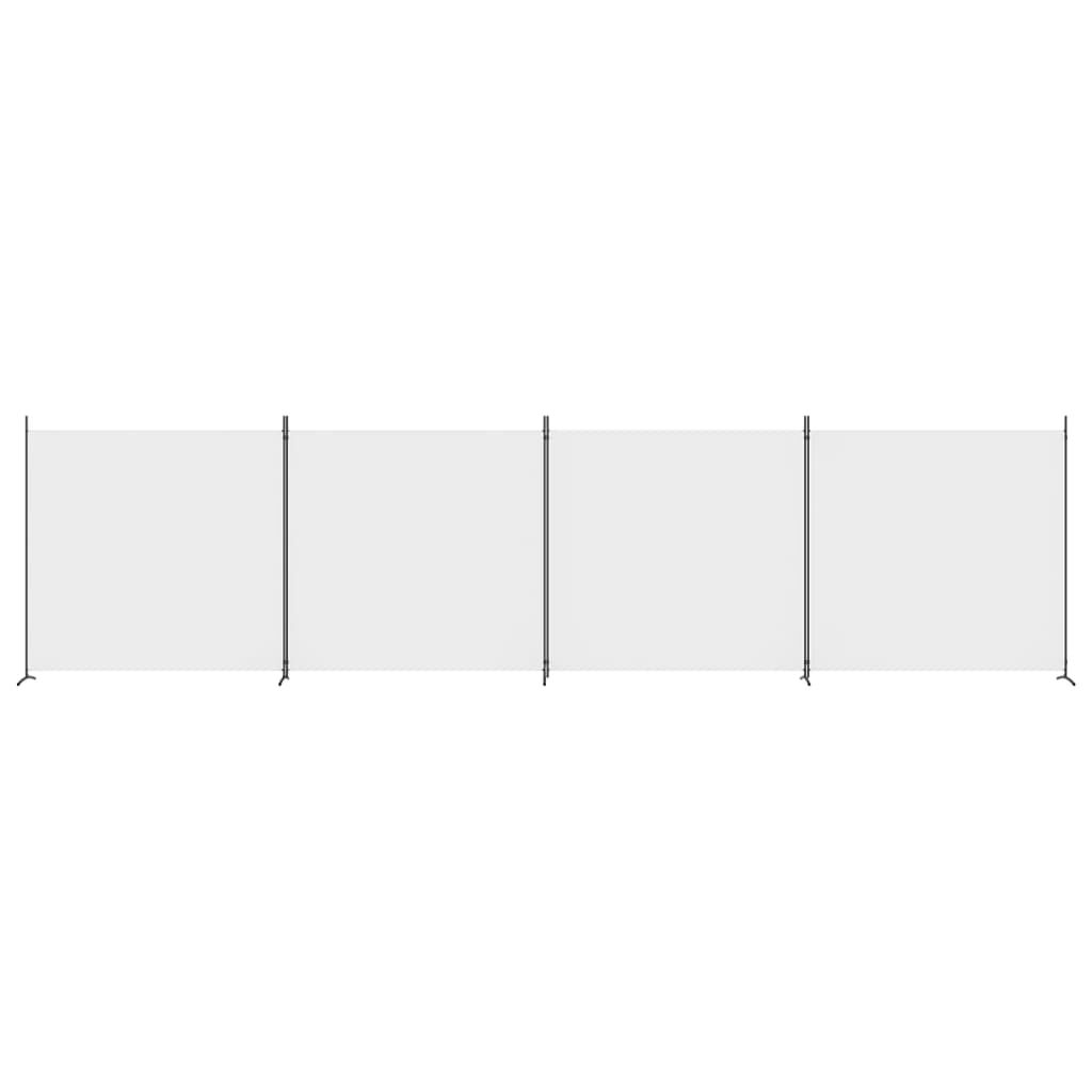 vidaXL 4-Panel Room Divider White 698x180 cm Fabric