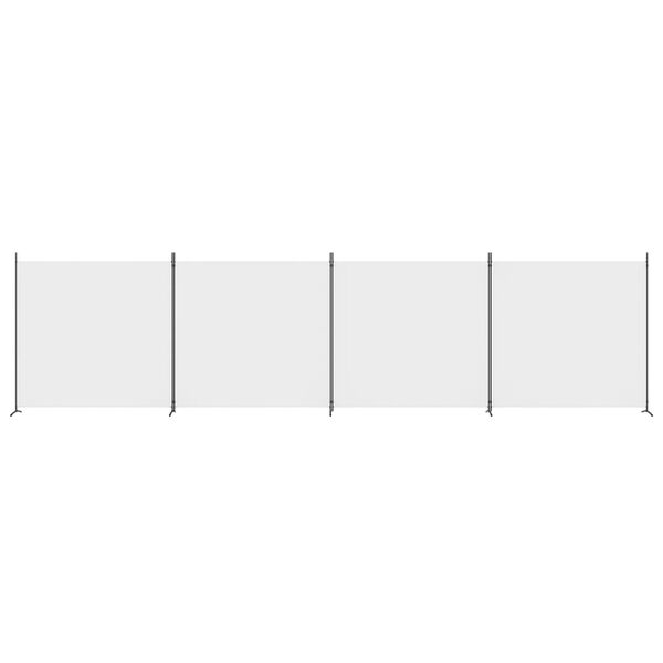 vidaXL 4-Panel Room Divider White 698x180 cm Fabric