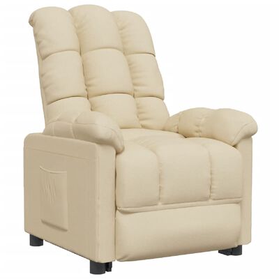 vidaXL Recliner Chair Cream Fabric, cream vidaXL Recliner Chair Cream Fabric