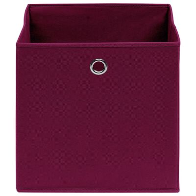 vidaXL Storage Boxes 4 pcs Non-woven Fabric 28x28x28 cm Dark Red, dark red vidaXL Storage Boxes 4 pcs Non-woven Fabric 28x28x28 cm Dark Red