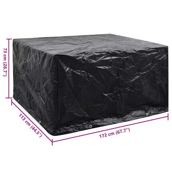 vidaXL Garden Furniture Cover 6 Person Poly Rattan Set 8 Eyelets 172 x 113cm