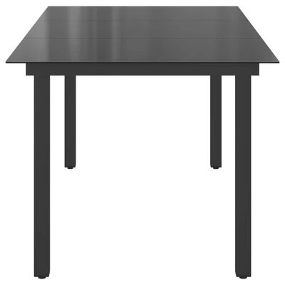 vidaXL Garden Table Black 190x90x74 cm Aluminium and Glass,  vidaXL Garden Table Black 190x90x74 cm Aluminium and Glass