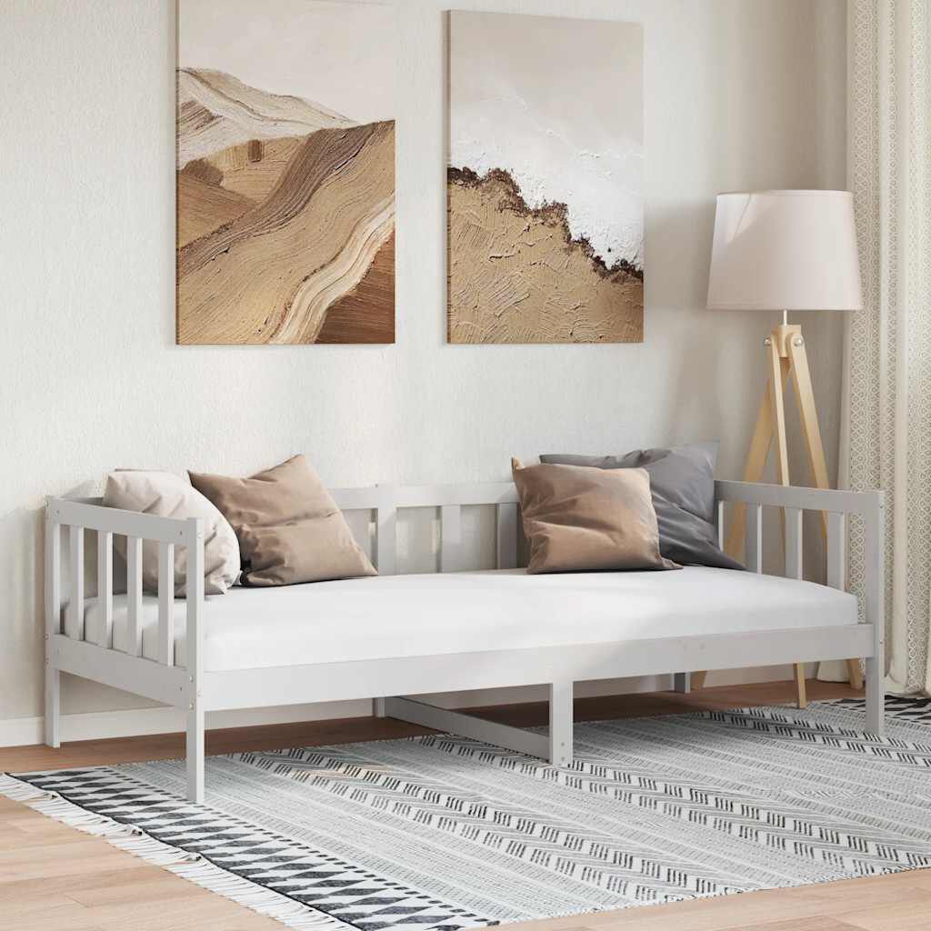 vidaXL Day Bed without Mattress White Solid Wood Pine 90x200cm