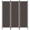 vidaXL 3-Panel Room Divider Brown 150x180 cm