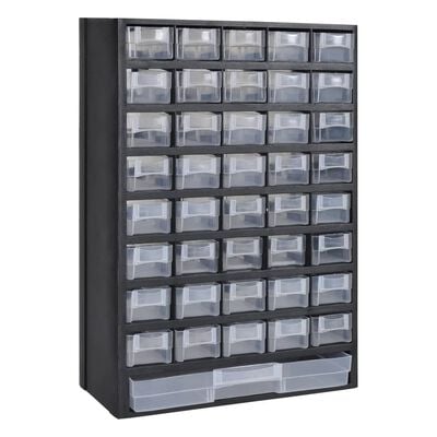 vidaXL 41-Drawer Storage Cabinet Tool Box 2 pcs Plastic,  vidaXL 41-Drawer Storage Cabinet Tool Box 2 pcs Plastic