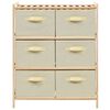 vidaXL Storage Rack with 6 Fabric Baskets Cedar Wood Beige