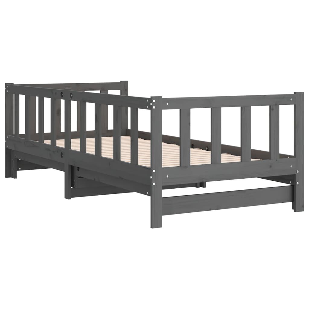 vidaXL Pull-out Day Bed without Mattress Grey 2x(90x200)cm