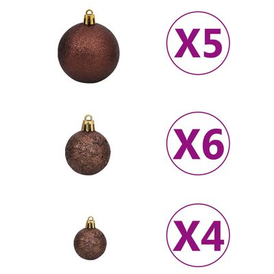 vidaXL Artificial Half Pre-lit Christmas Tree with Ball Set Green 180 cm